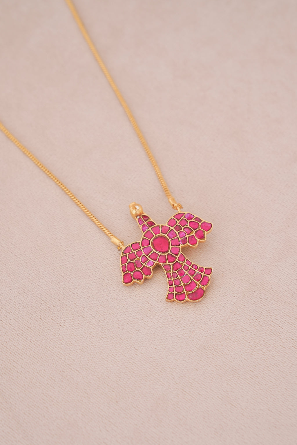Multicolour Jadau Bird Motif Pendant