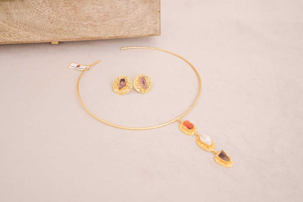Raw stone Cascade Statement Hasli Set