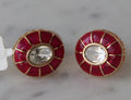 Crimson Radiance Geometric Earrings