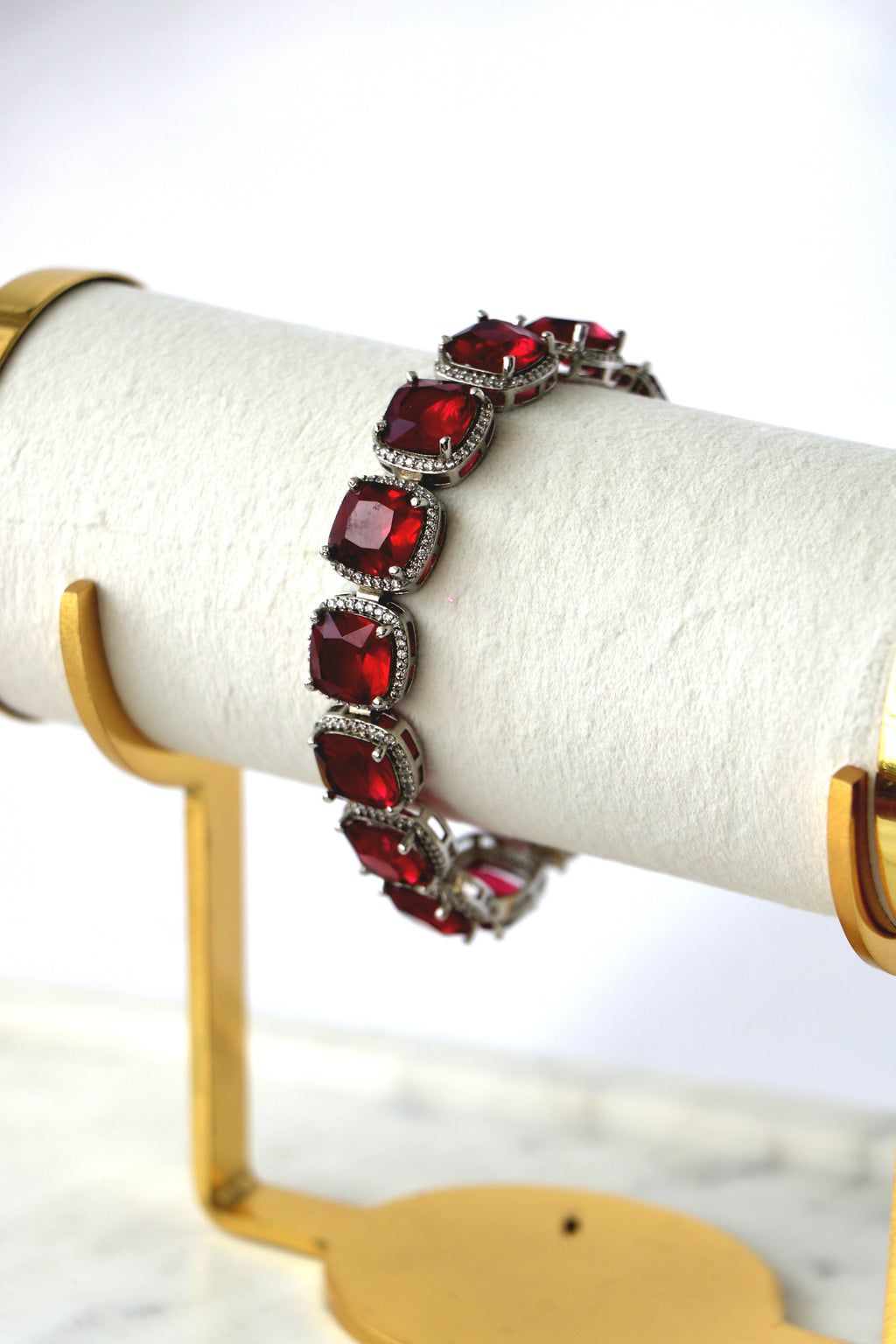 Crimson Regalia Statement Tennis Bracelet