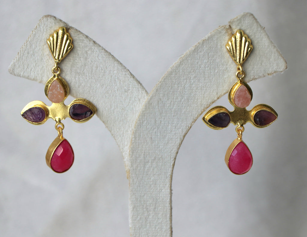 Crimson Rose Amethyst Earrings