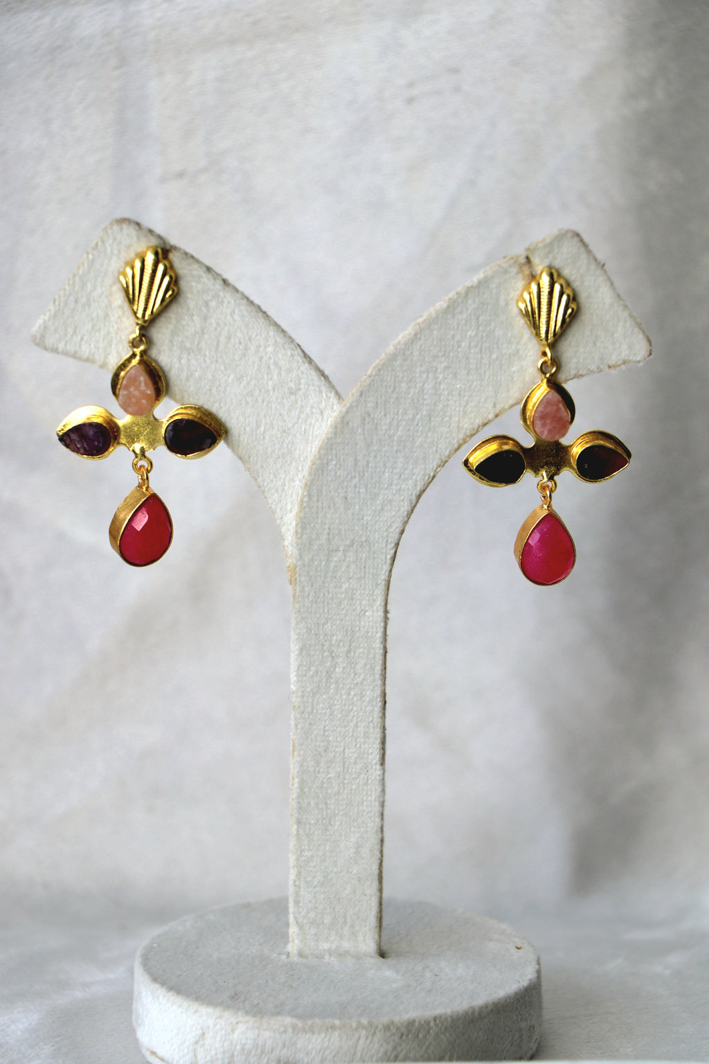 Crimson Rose Amethyst Earrings