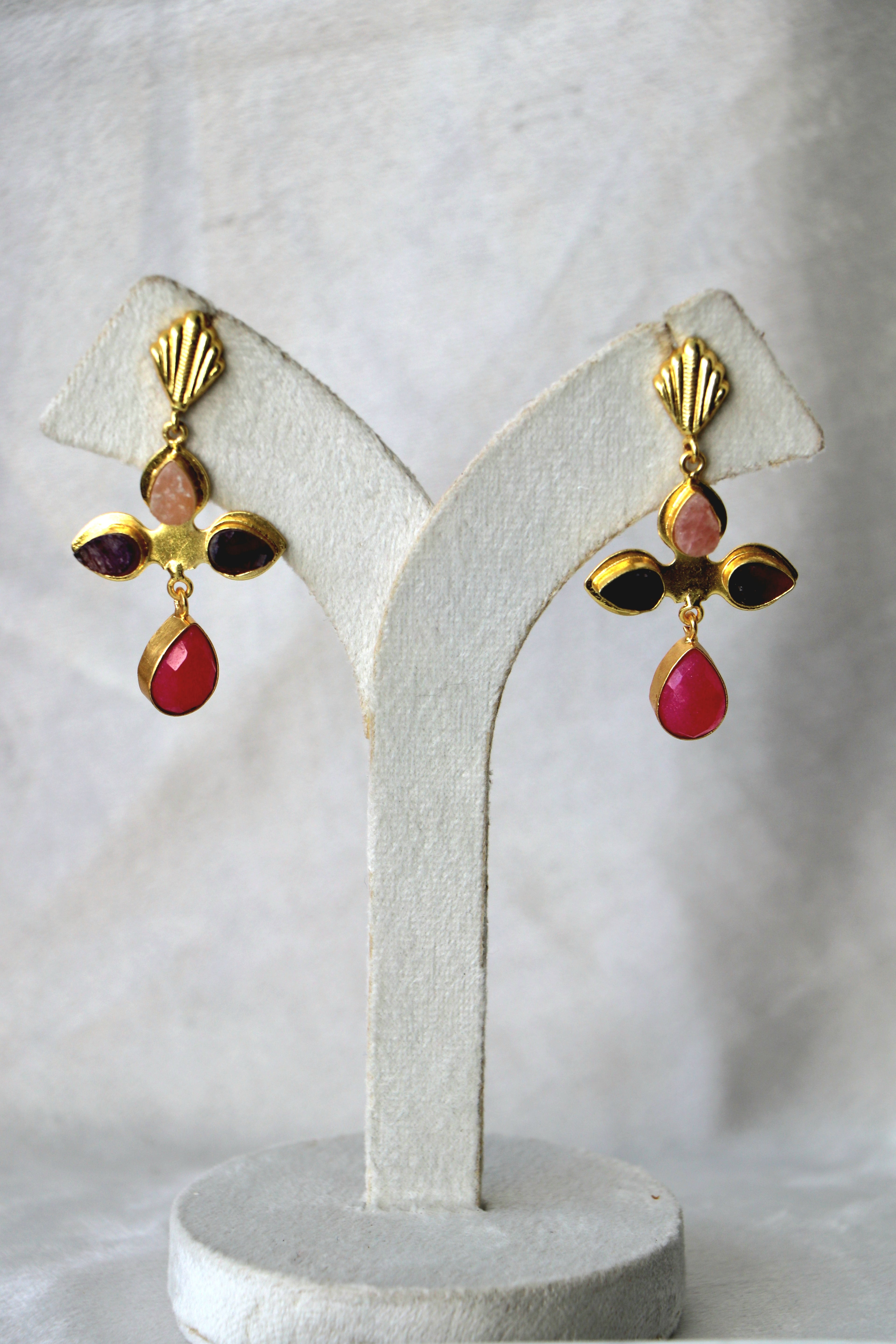 Crimson Rose Amethyst Earrings