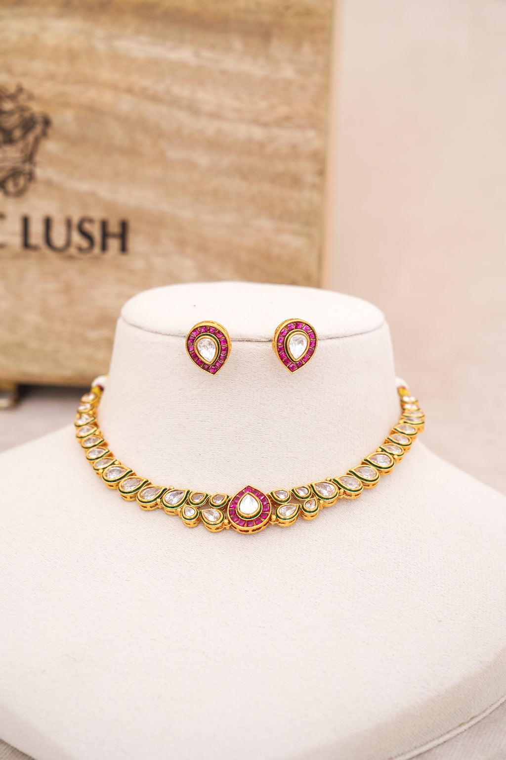 Crimson Teardrop Choker Set