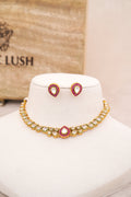 Crimson Teardrop Choker Set