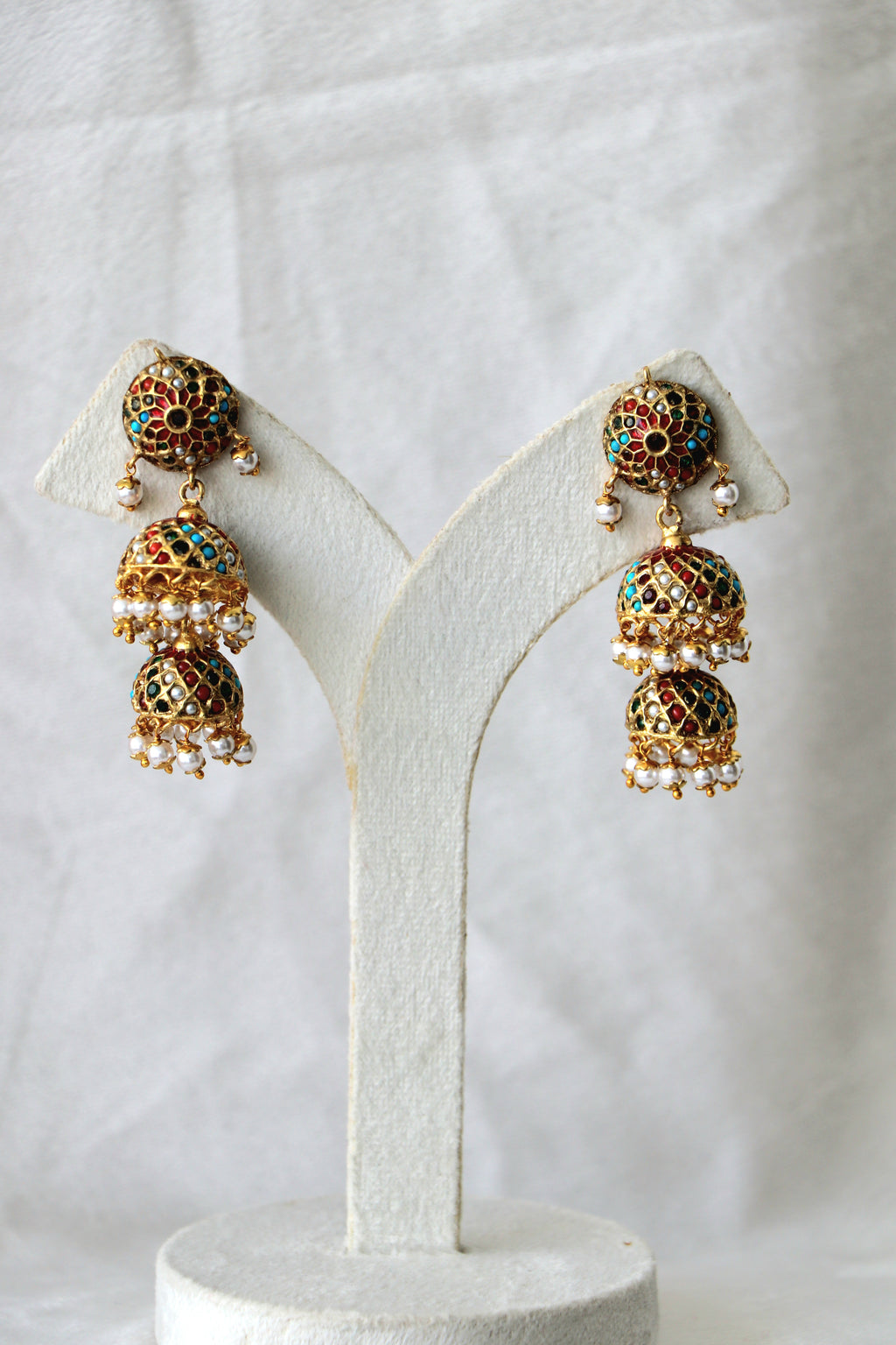 Crimson  Turquoise Regal Earrings