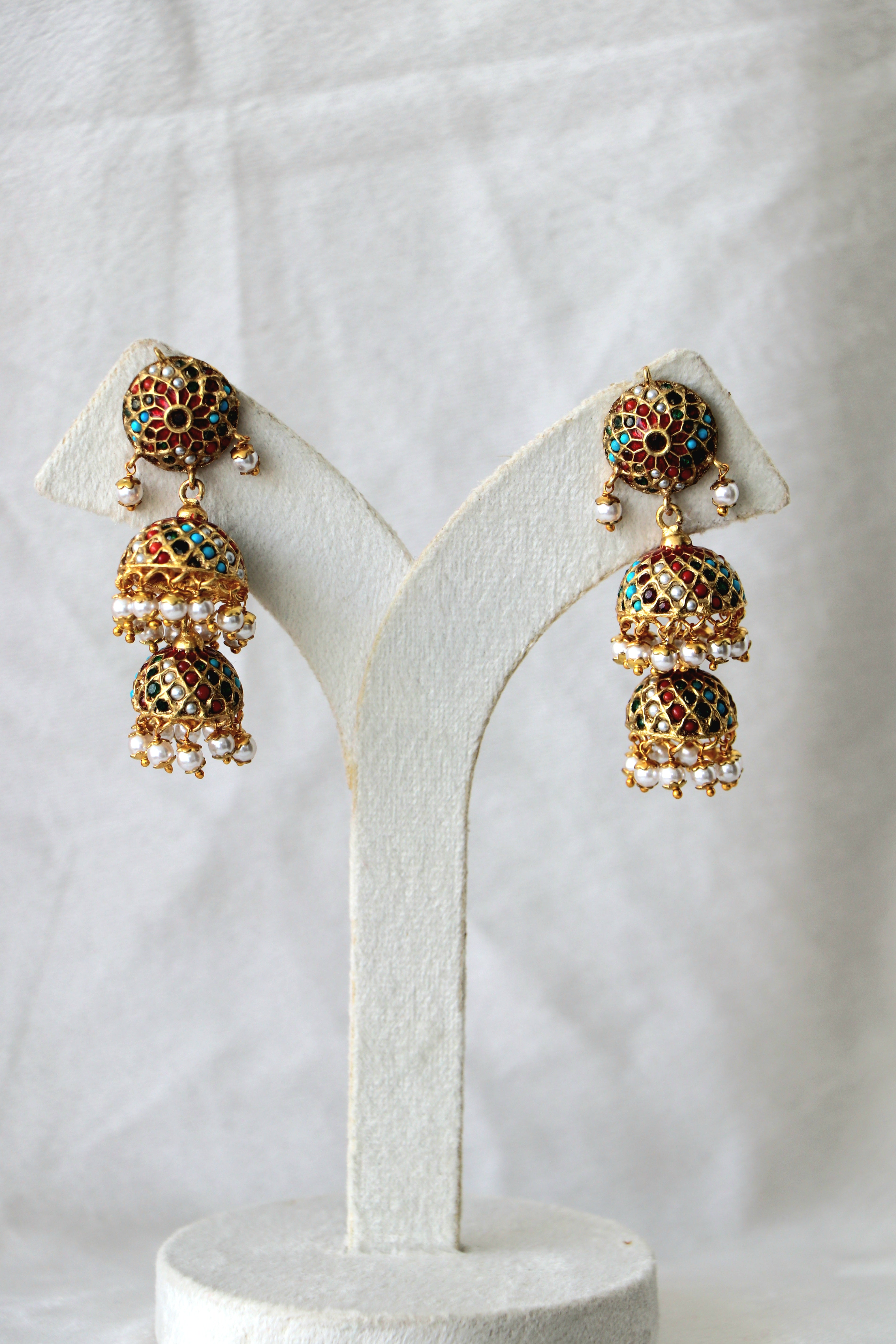Crimson  Turquoise Regal Earrings