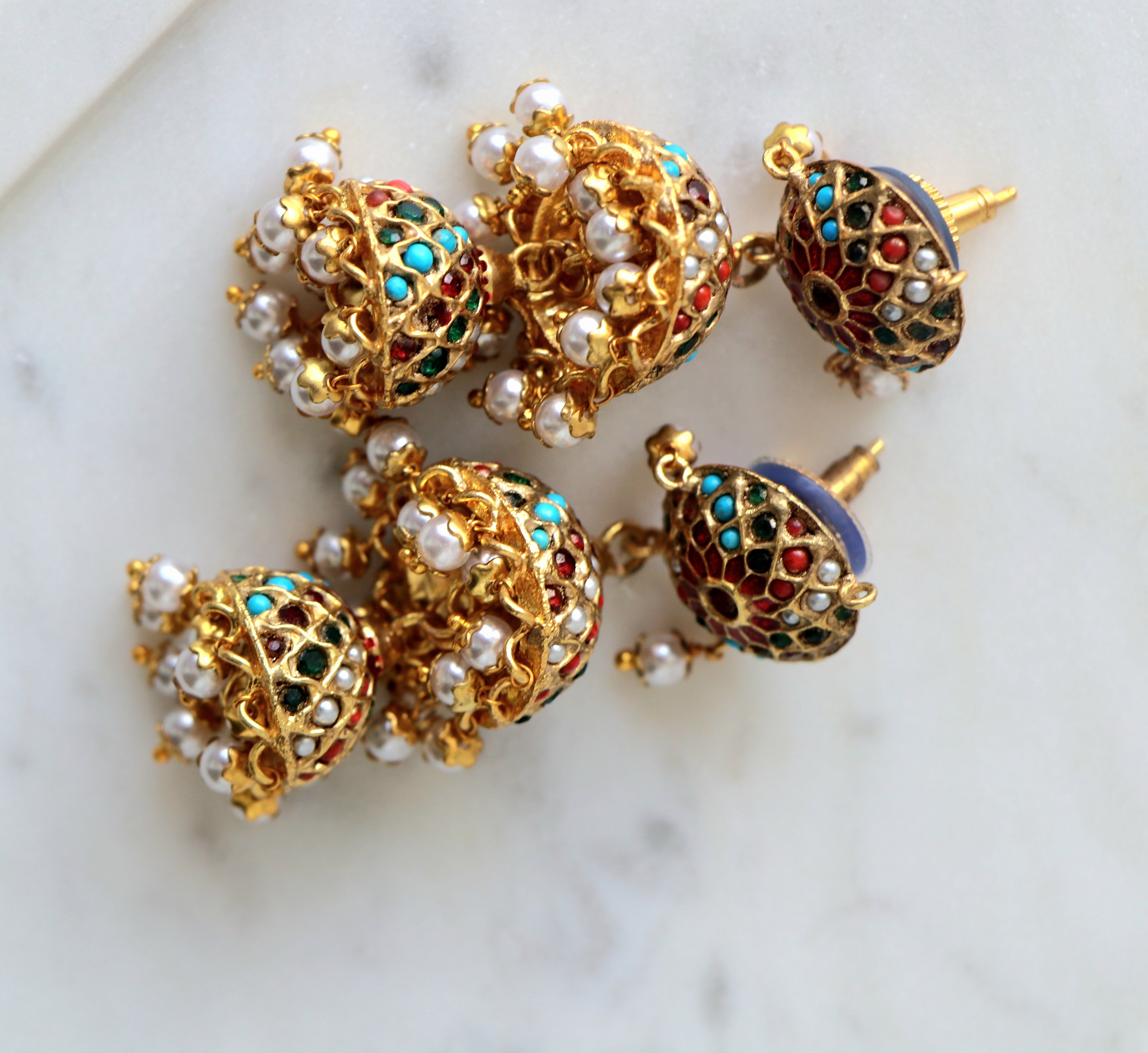 Crimson  Turquoise Regal Earrings