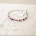 Rainbow Stone Silver-Tone Bangle