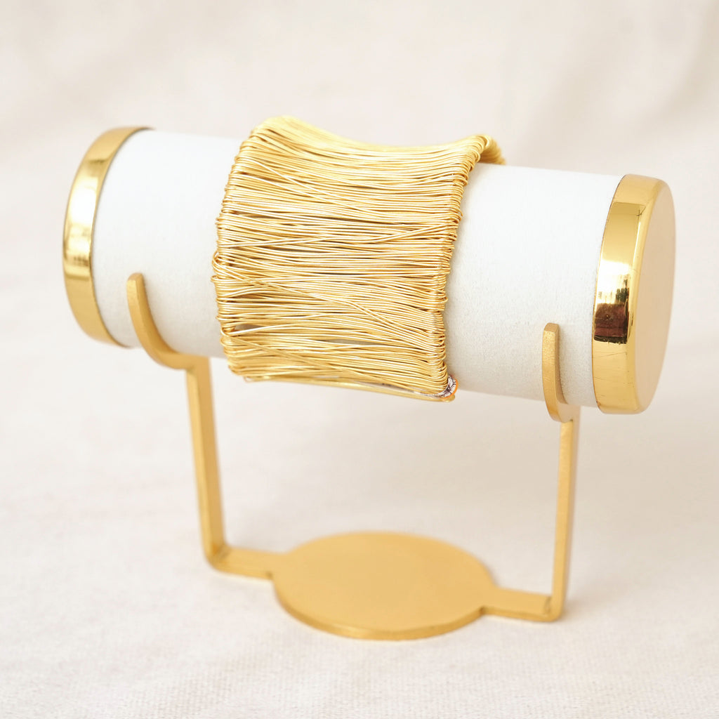 Gold Wire Wrap Statement Cuff