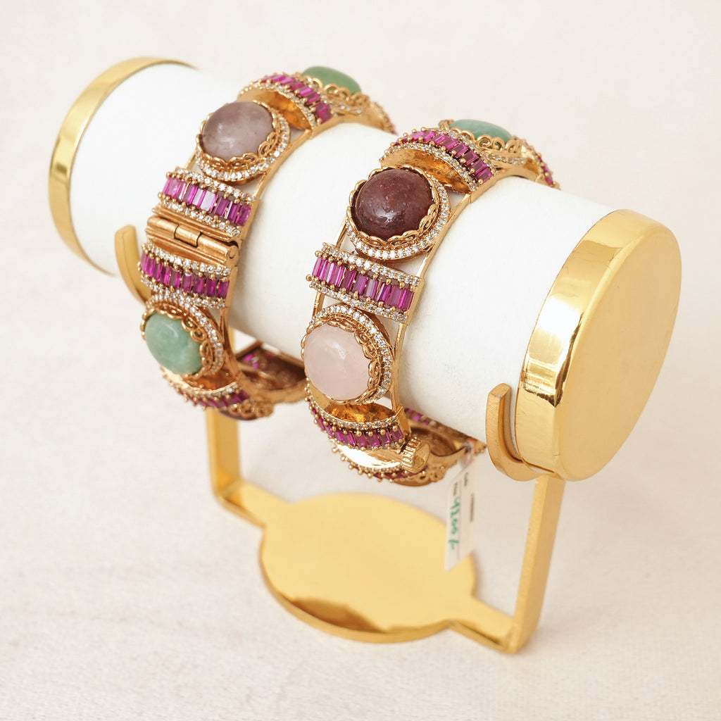 Multi-Gemstone Ruby Kundan Bangles