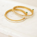 Square Kundan Stone Bangles - Crystal White