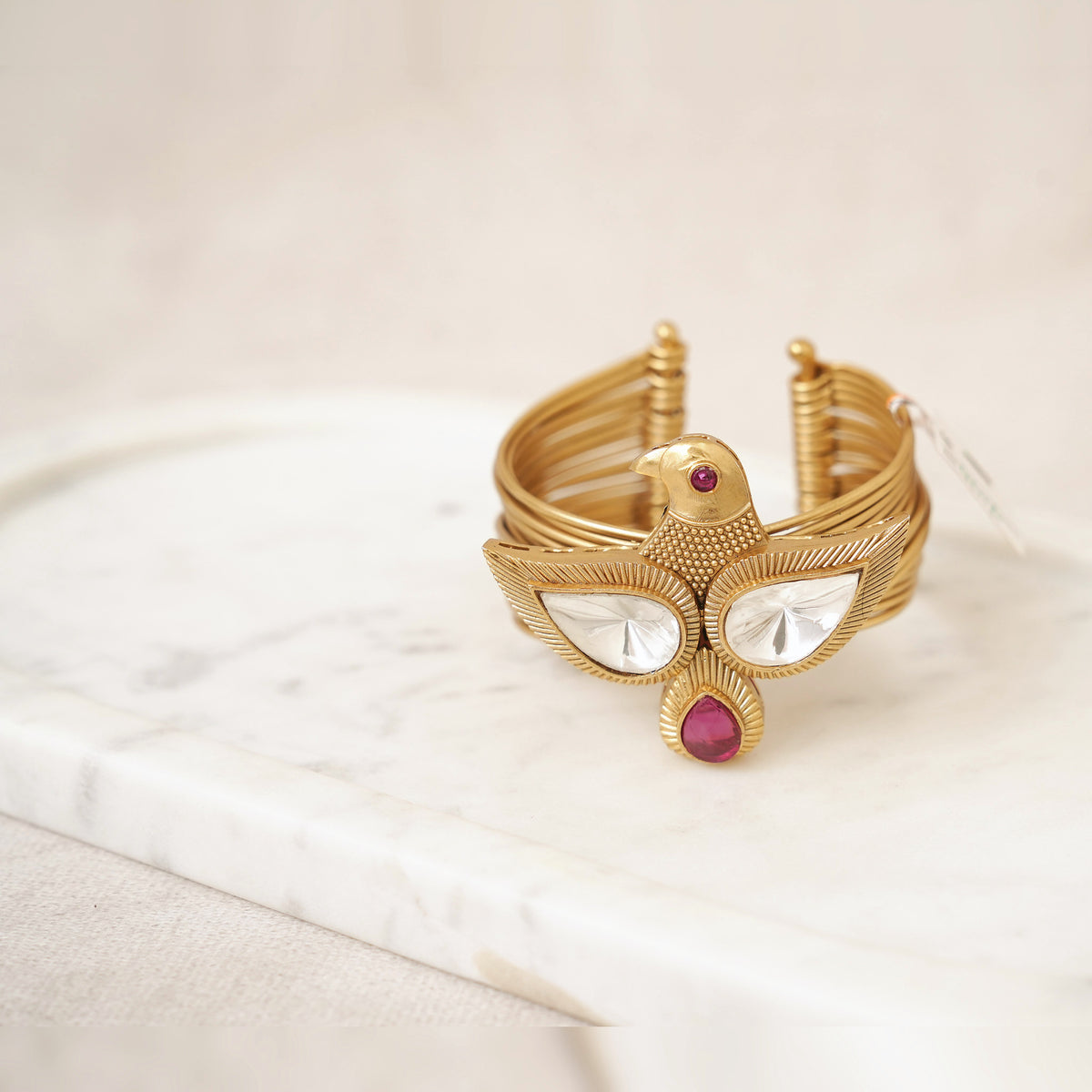 Kundan Bird Statement Cuff