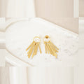 Hammered Gold Fringe Hoop Earrings