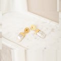 Gold Spiral Baroque Pearl Drop Earrings