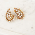 Kundan Paisley Pearl Earrings