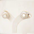 Polki Baguette Halo Stud Earrings