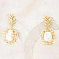 Baroque Pearl Gold Leaf Drop Earrings