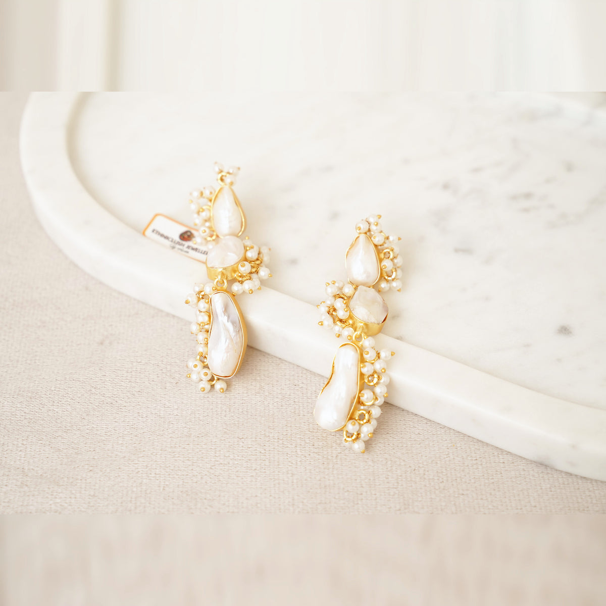 Baroque Pearl Double Drop Earrings
