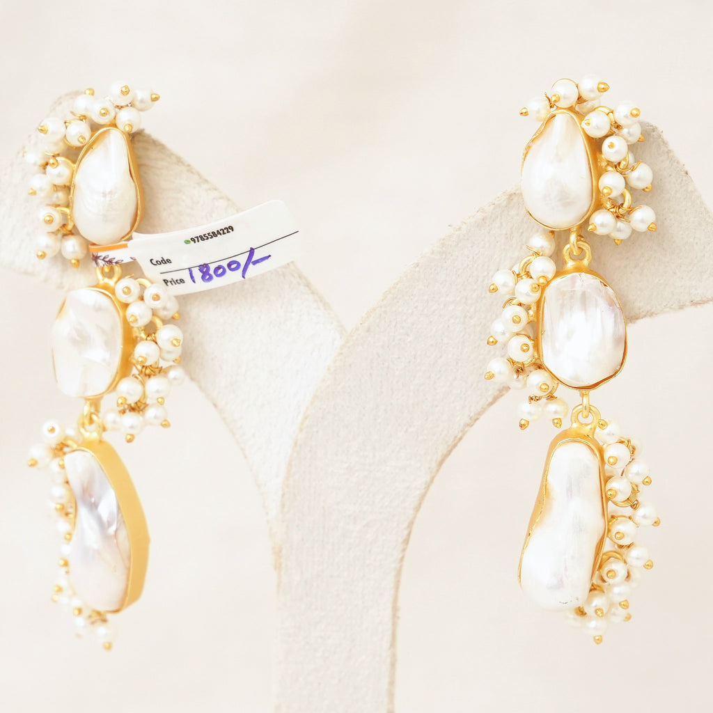 Baroque Pearl Double Drop Earrings