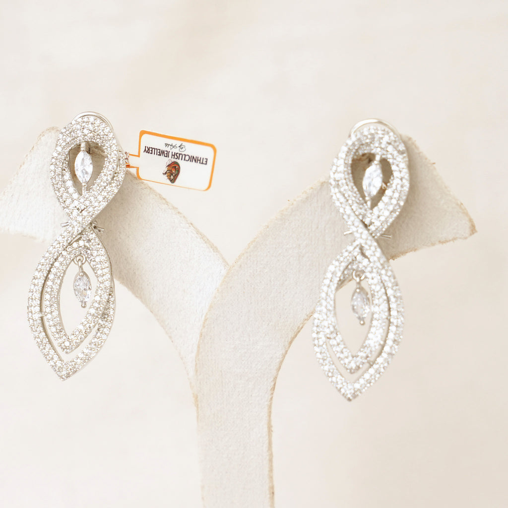 Crystal Infinity Swirl Drop Earrings