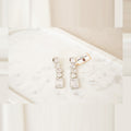 Emerald-Cut Crystal Linear Drop Earrings