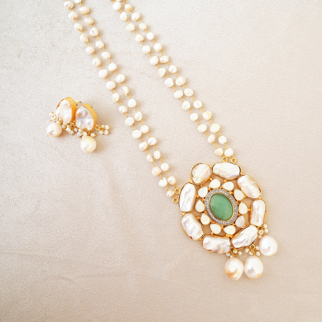 Pearl Rani Haar with Kundan Pearl Pendant