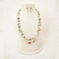 Prehnite & Pearl Two-Layer Necklace Set