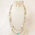 Fluorite & Pearl Layered Necklace Set