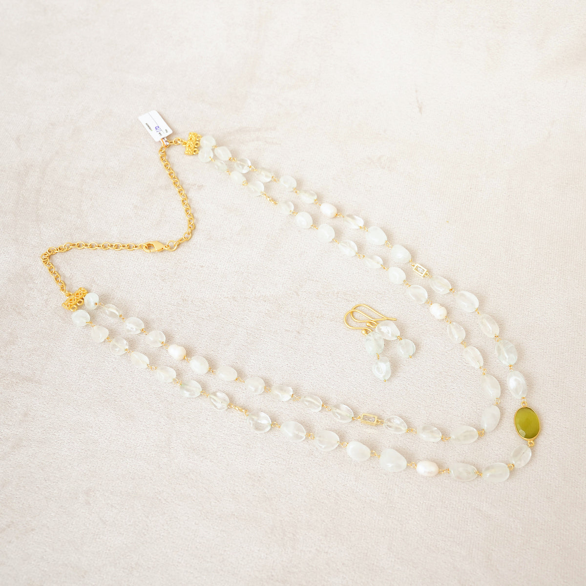 Crystal Quartz & Pearl Layered Necklace Set