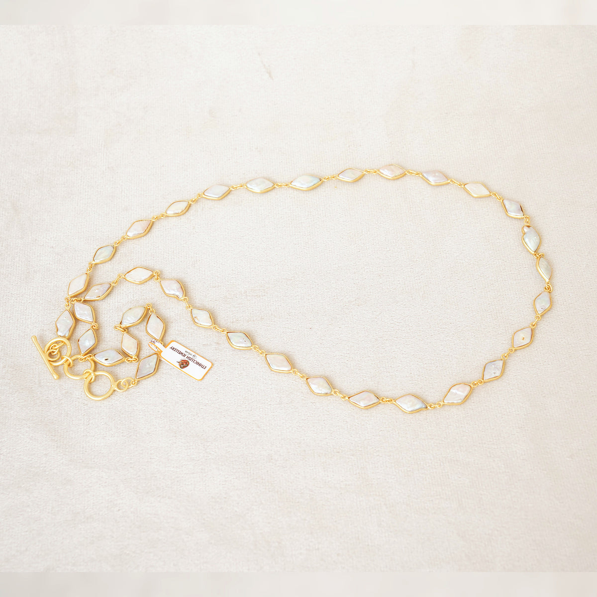 Diamond-Shape Crystal Station Long Necklace