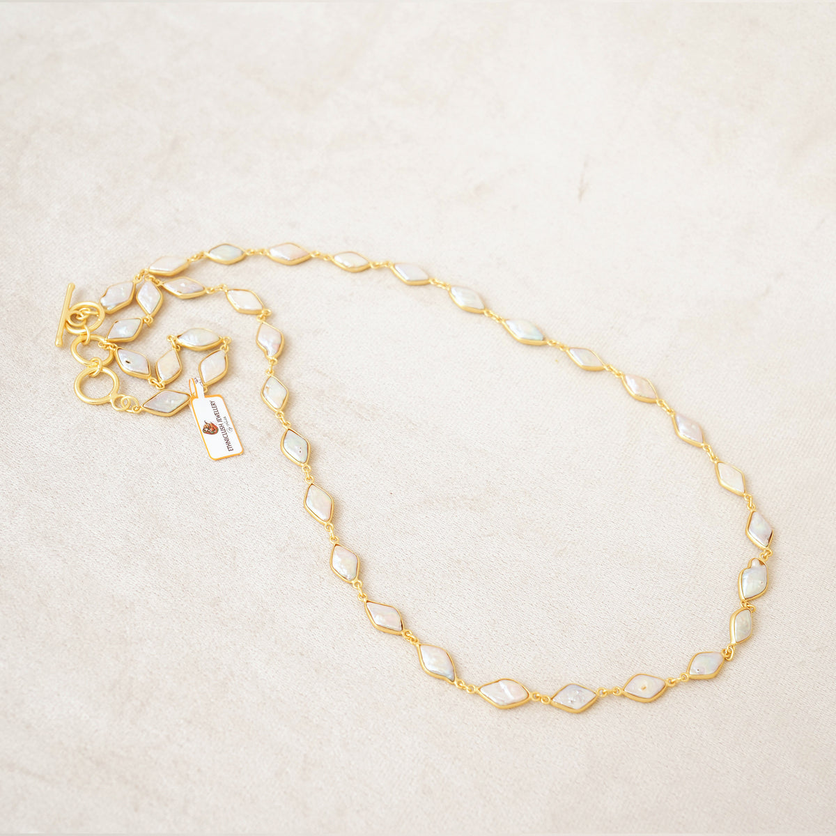 Diamond-Shape Crystal Station Long Necklace