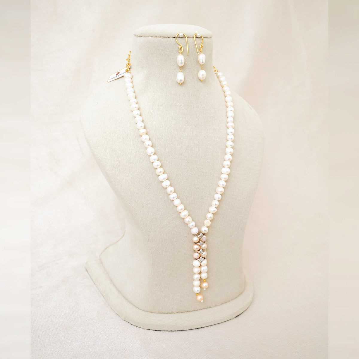 Freshwater Pearl Y-Drop Long Necklace Set