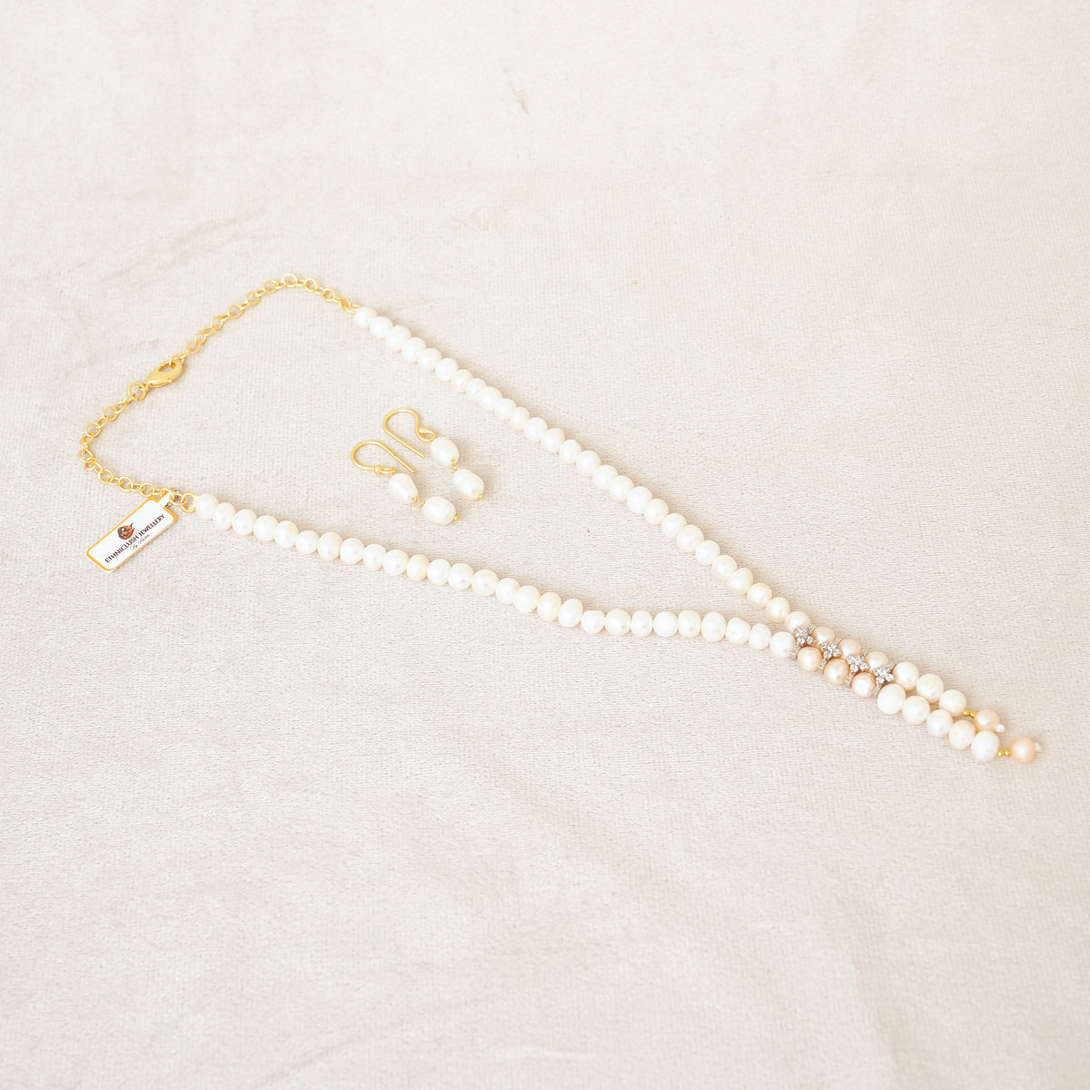 Freshwater Pearl Y-Drop Long Necklace Set