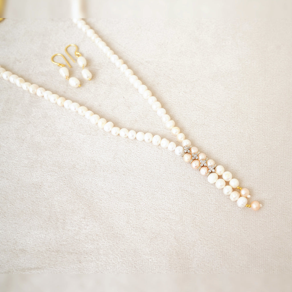Freshwater Pearl Y-Drop Long Necklace Set