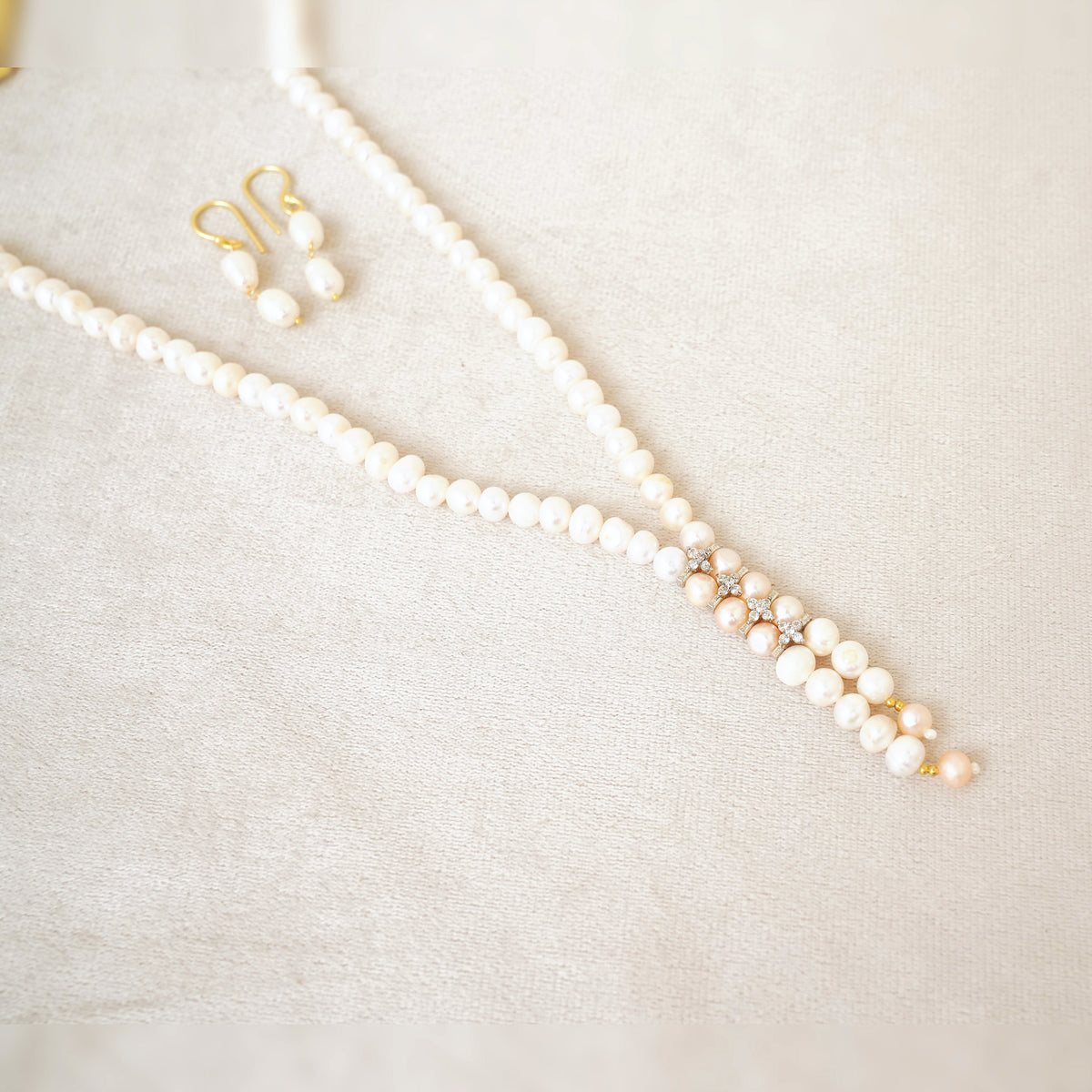 Freshwater Pearl Y-Drop Long Necklace Set