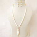 Freshwater Pearl Y-Drop Long Necklace Set