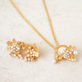 Kundan Pearl Cluster Pendant Necklace Set