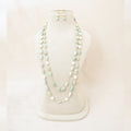 Amazonite & Pearl Long Layered Necklace Set