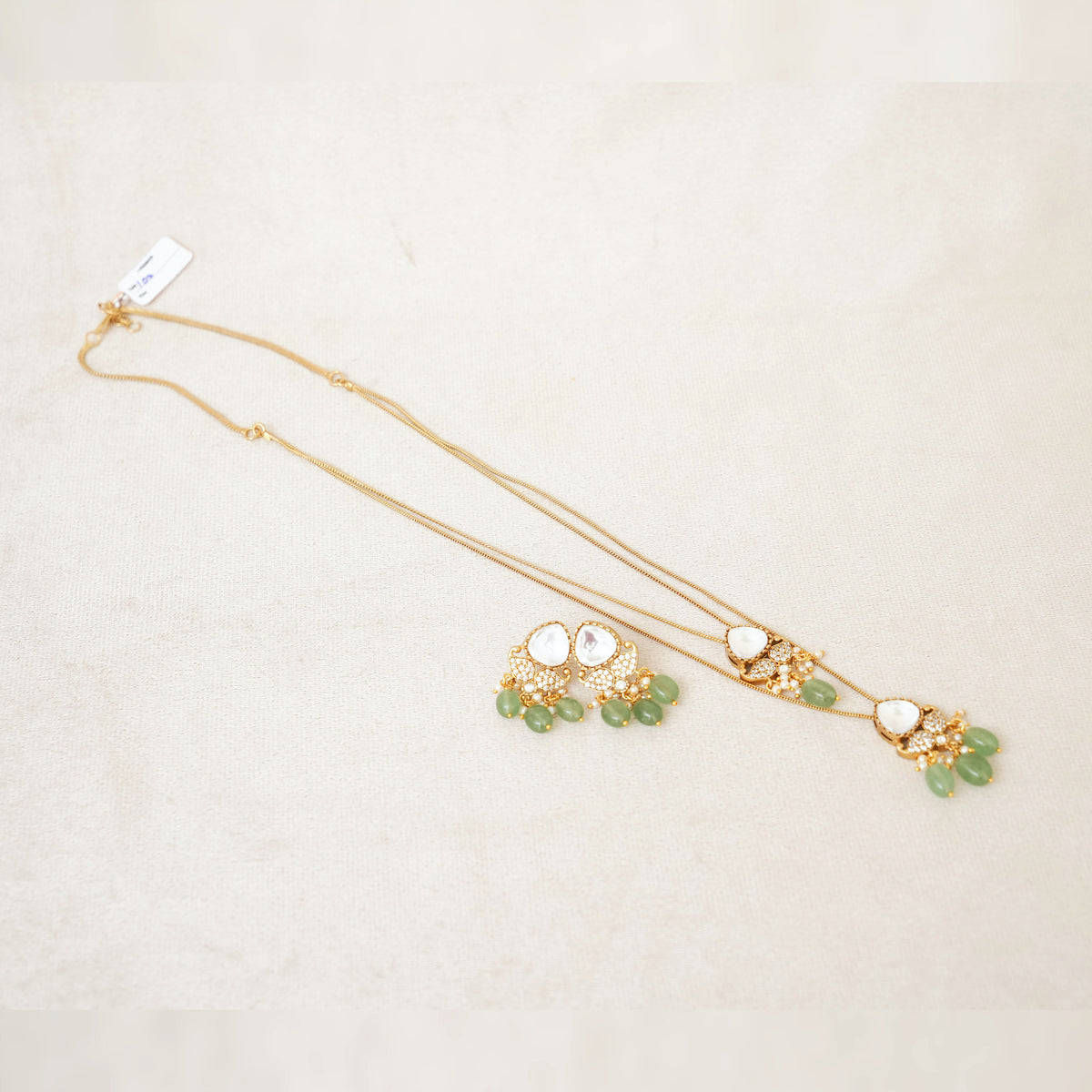Kundan Drop Pendant Long Necklace Set