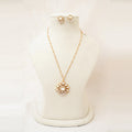 Kundan Polki Blossom Pendant Necklace Set
