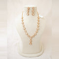 Rose Gold Polki Station Necklace Set