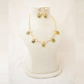 Prehnite Teardrop Floral Necklace Set