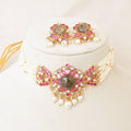 Ruby Kundan Pearl Choker Set
