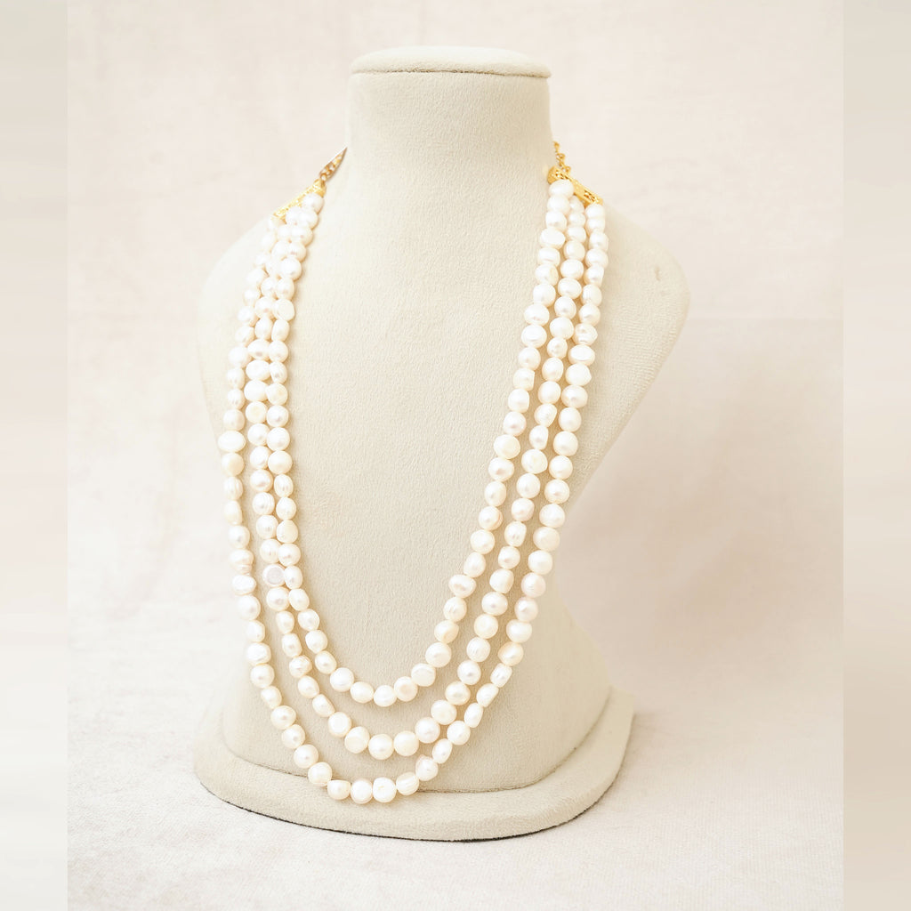 Freshwater Pearl Three-Strand Long Necklace