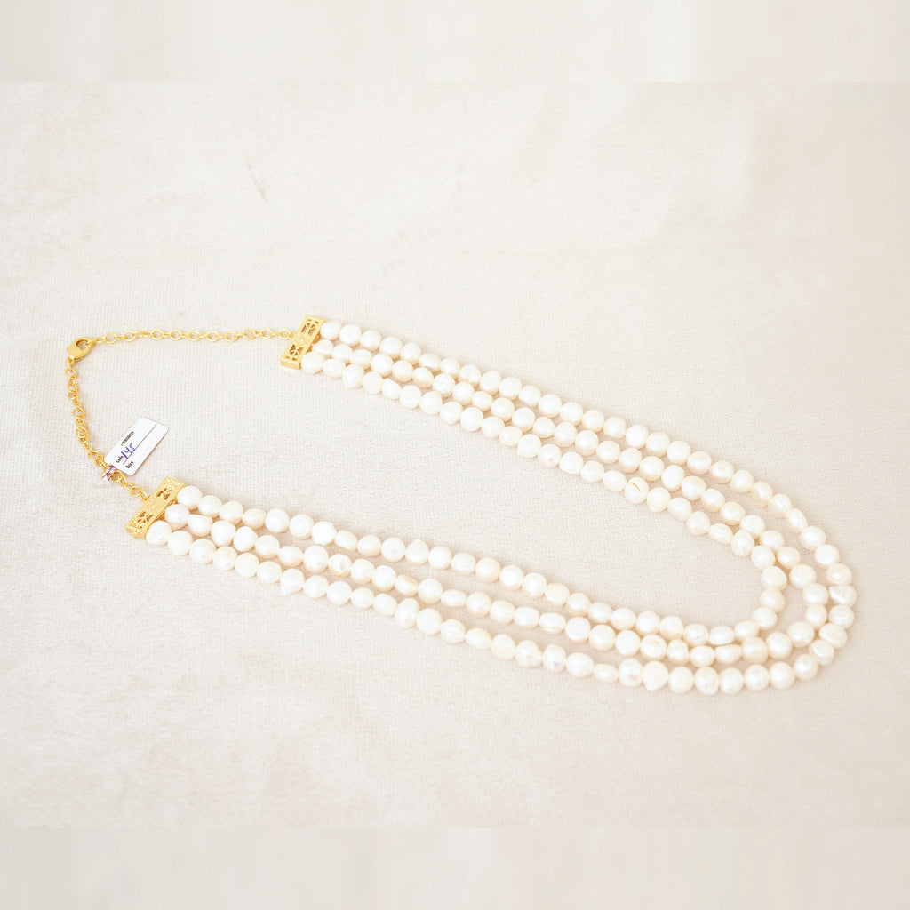 Freshwater Pearl Three-Strand Long Necklace