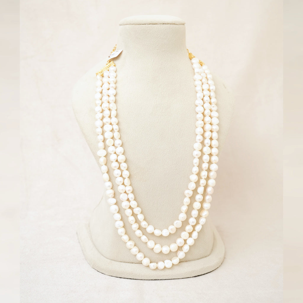 Freshwater Pearl Three-Strand Long Necklace