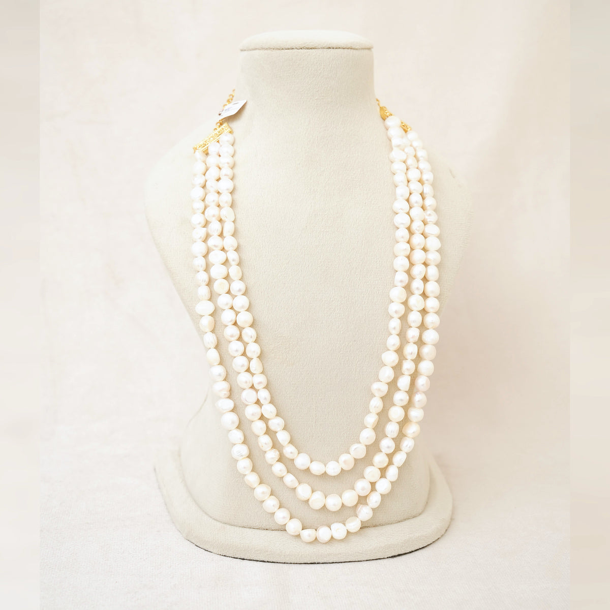 Freshwater Pearl Three-Strand Long Necklace
