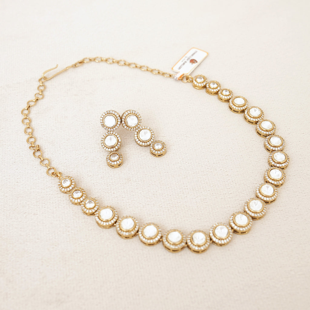 Kundan Polki Halo Necklace Set