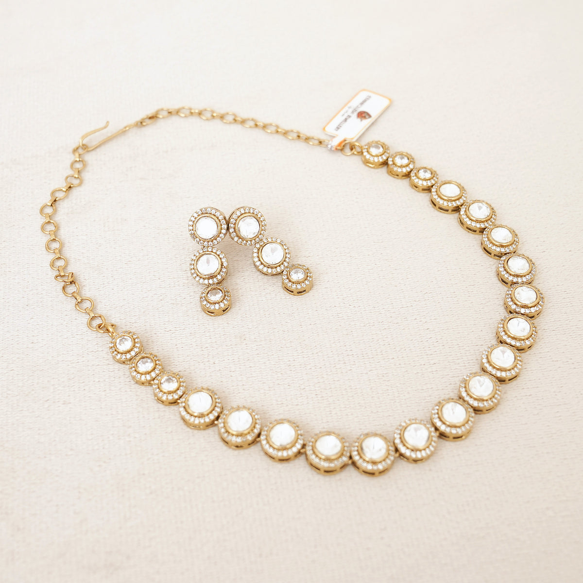 Kundan Polki Halo Necklace Set